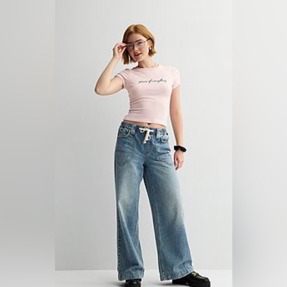 HARPER & IVY Womens Graphic Baby Tee Size Large Juniors Pink New